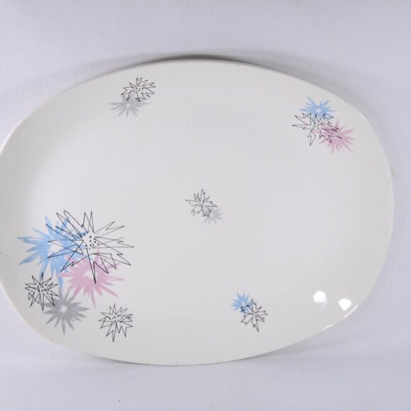 1950s MCM starburst serving platter, Quite Contrary Jessie Tait Midwinter - Picture 2 of 15